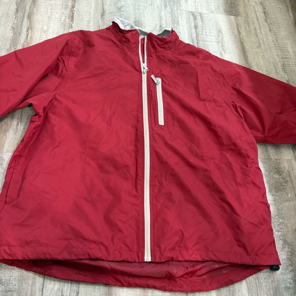 The Weather Co. Red Full Zip Up Golf Jacket Men Size Large